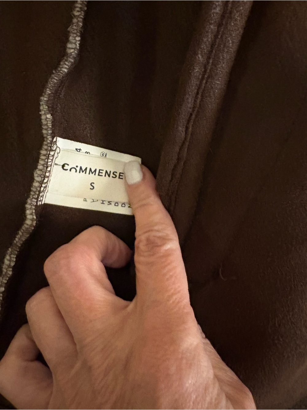 Commense Cream Teddy Jacket with Dark Brown Trim - Picture 3 of 5